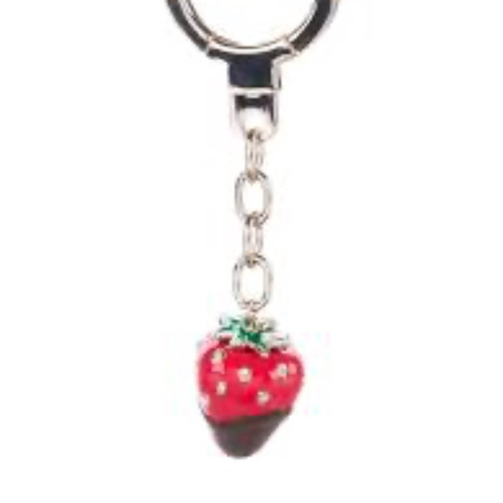 Kate Spade Chocolate Dipped Strawberry keychain EUC